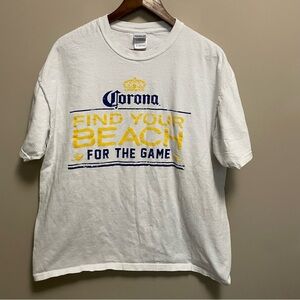 Corona Beer White Yellow and Blue Beach T-Shirt Men’s XL